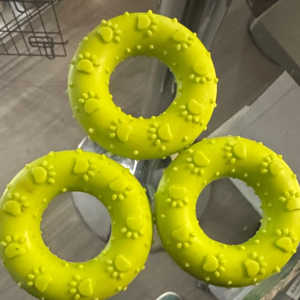 Bright Yellow Small Pet Rubber Ring Chew Toy